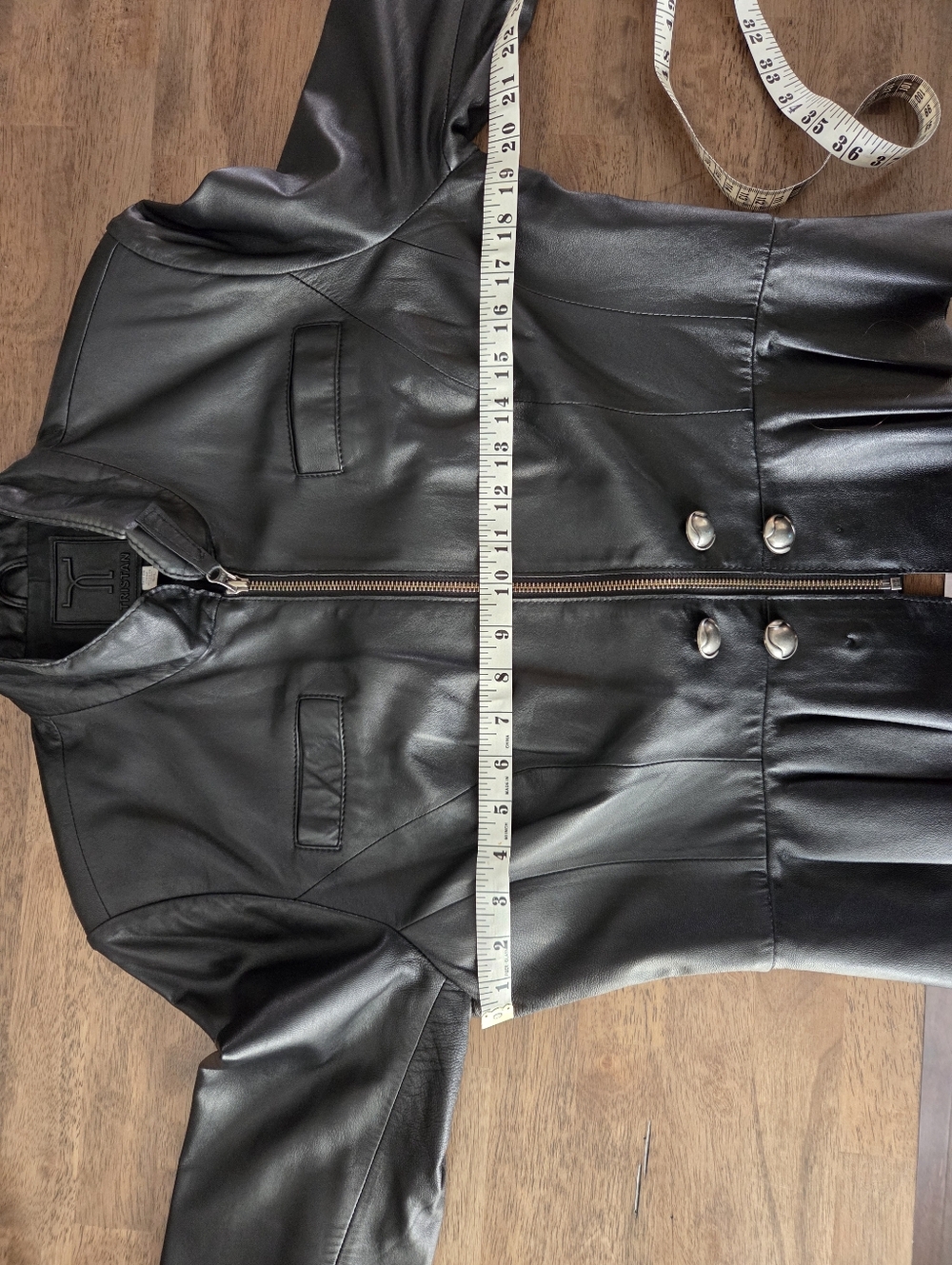 Tristan Ruffled Bottom Leather Jacket - Picture 9 of 9